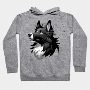 Stunning and Cool Belgian Sheepdog Monochrome and Gold Portrait for Father's Day Hoodie